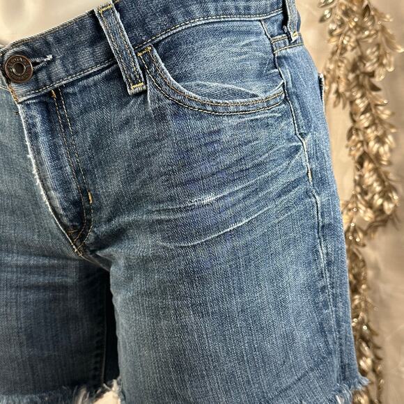 GAP long & lean women's denim shorts 8L mid rise frayed hem‎ summer cutoffs - Picture 11 of 14